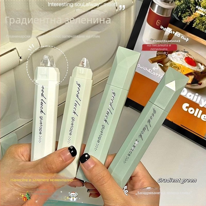 Duwu Пен тип лепило с точкови капки, градиентен дизайн, силно двойнозалепващо за ученически дневник и занаяти