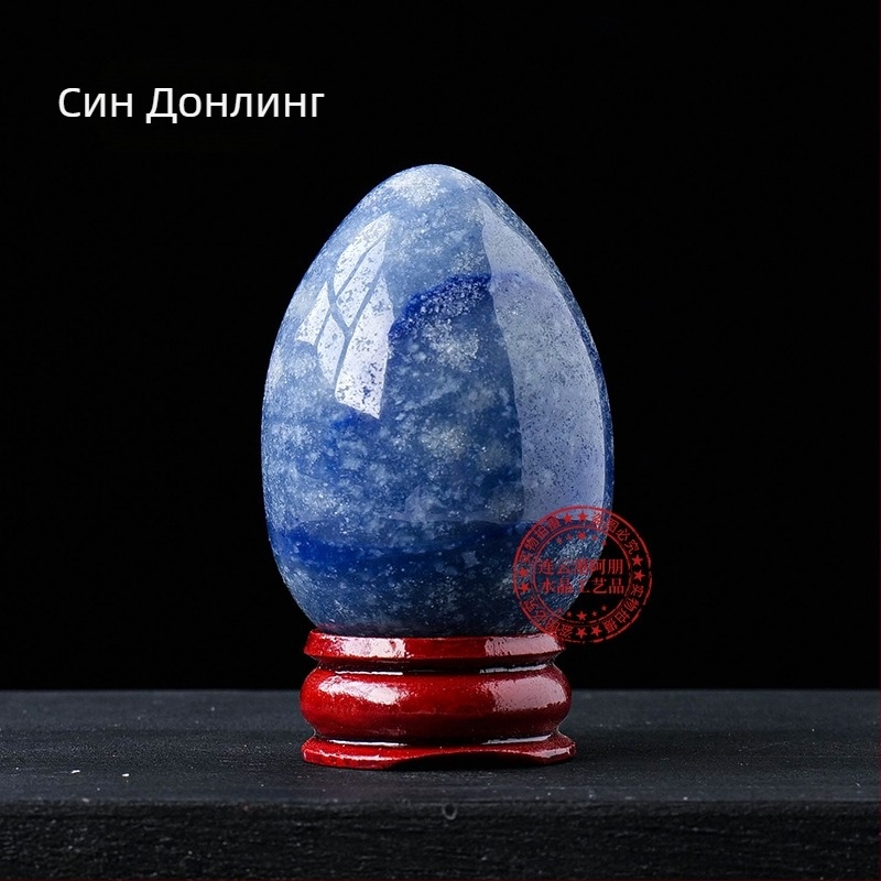 Кристално яйце за украса, естествен камък, овална форма, шлайфано и полирано, възможност за персонализация