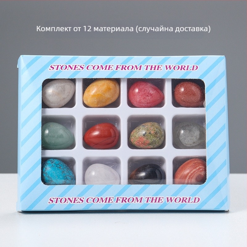 Кристално яйце за украса, естествен камък, овална форма, шлайфано и полирано, възможност за персонализация