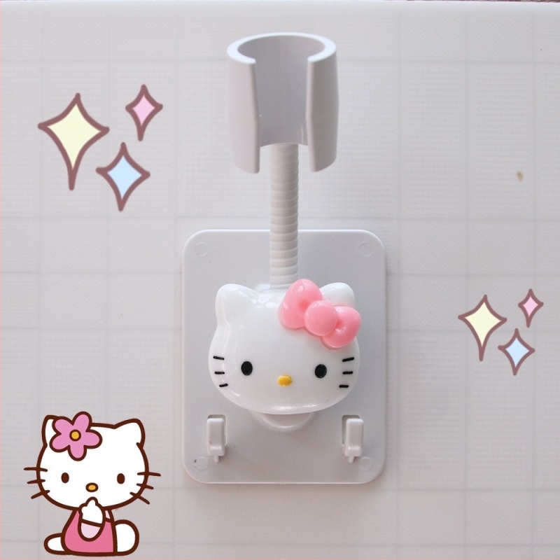 Държач за душ глава - самозалепващ, без пробиване, регулируем, пластмасов аксесоар за баня