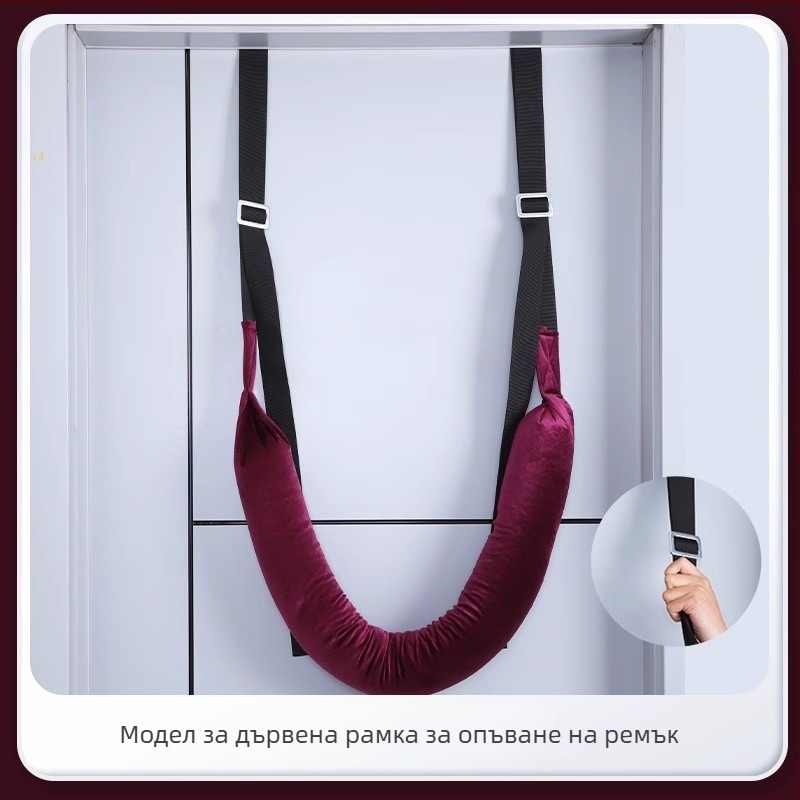 Лумбален тракционен колан с шийна лента за домашно разтягане на гръбнака – единичен прът, изпъкнал диск