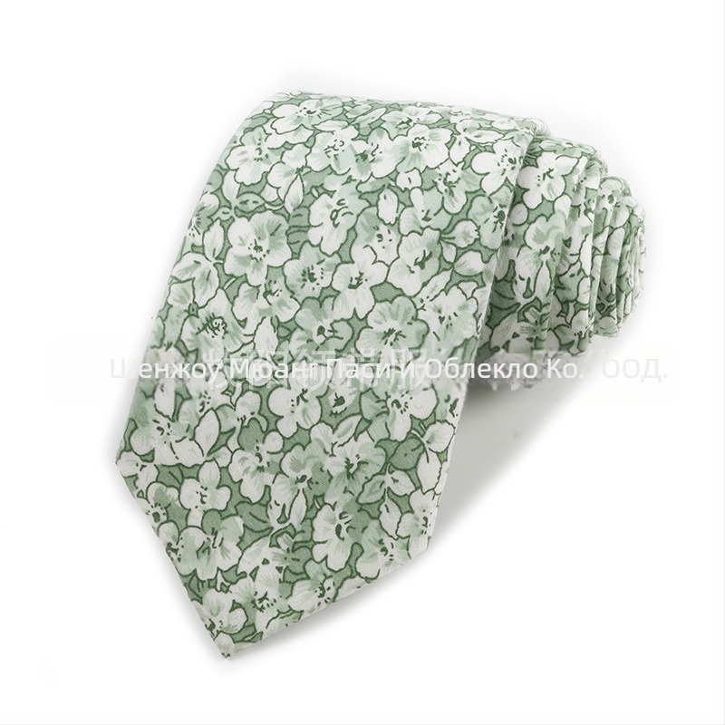 Памучна флорална вратовръзка, форма на стрела, за мъже, флорална шарка, печат