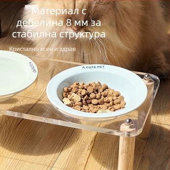 Керамична котешка купа, двойна купа, високи крака, устойчива на удари