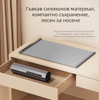 Spade A силиконова загряваща плоча – портативна, изолирана сервираща повърхност за топли ястия, 500W, 220V, 1kg, възможност за персонализиране