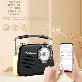 MG003 Bluetooth радио с пълен диапазон за възрастни — USB интерфейс, вградени говорители, моно звук, 5V/220mW