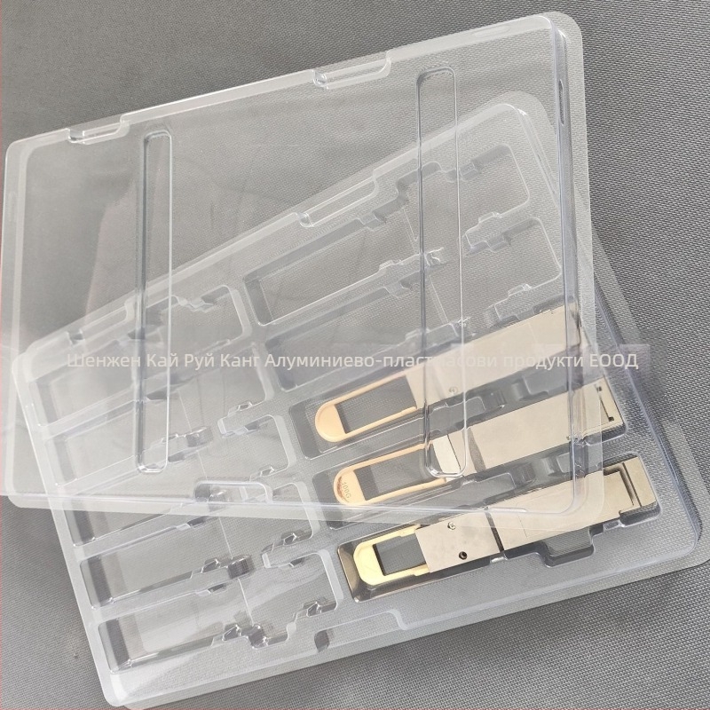 QSFP оптичен модул — блистер кутия за 10 броя (код: Qsfp10; материал: PET; дебелина на стената: 0.7; вътрешен Ø: 19; външен Ø: 128)