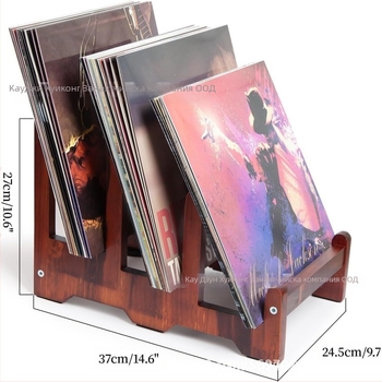 Дървен дисплей рафт – Марка Hc, модел 25-6211, код F-6211, Прост модерен стил, Съхранение за записи, CD и фотоалбуми