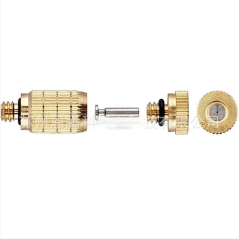 Дюза за атомизираща мъгла, двустепенна, месингова, резба 10-24 UNC, високонапорна (градинска външна система за атомизиране)