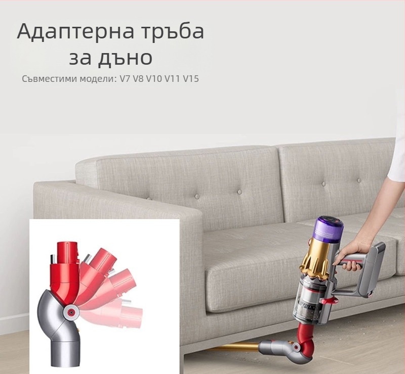 Аксесоари за Dyson прахосмукачка: дълга плоска приставка за пролуки, почистване на матраци, широка уста с мека четка (съвместим с V7–V11)