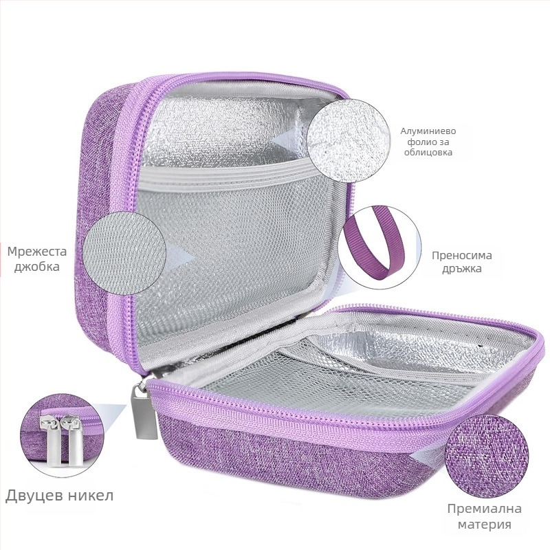 Чанта за хладилно съхранение на инсулин, преносим цифров термометър, EVA твърд корпус, модел YDSNB-006, марка Ruisen