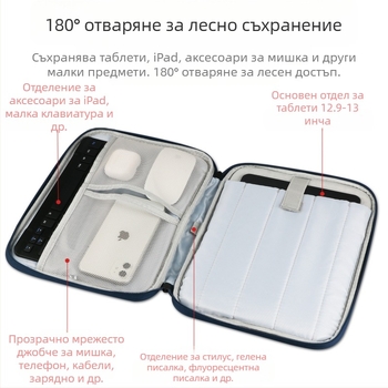 Чанта за таблет iPad - водоустойчива, износоустойчива, удароустойчива (Материал: полиестер; Подплата: полиестер; Марка: Yixiang)