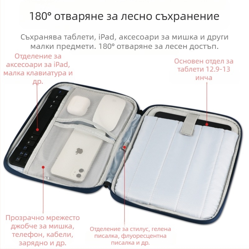 Чанта за таблет iPad - водоустойчива, износоустойчива, удароустойчива (Материал: полиестер; Подплата: полиестер; Марка: Yixiang)
