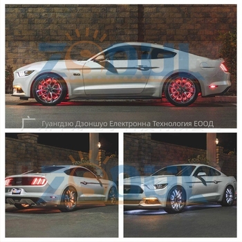 RGB джантова светлина за колело ZS-WR1, алуминиева, 12V DC, 36W, дистанционно и управление чрез приложение, съвместимо с малки автомобили, мини автомобили, CDV, MPV, SUV