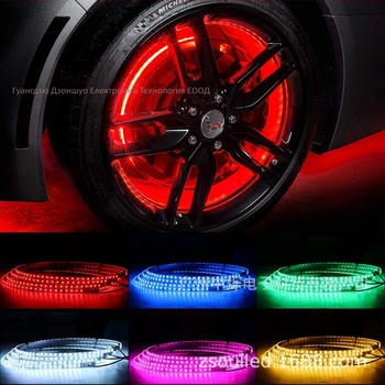 RGB джантова светлина за колело ZS-WR1, алуминиева, 12V DC, 36W, дистанционно и управление чрез приложение, съвместимо с малки автомобили, мини автомобили, CDV, MPV, SUV