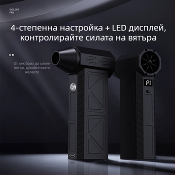 Ново ръчно турбинно вентилаторче за къмпинг на открито, мини, високоскоростен безчетков мотор