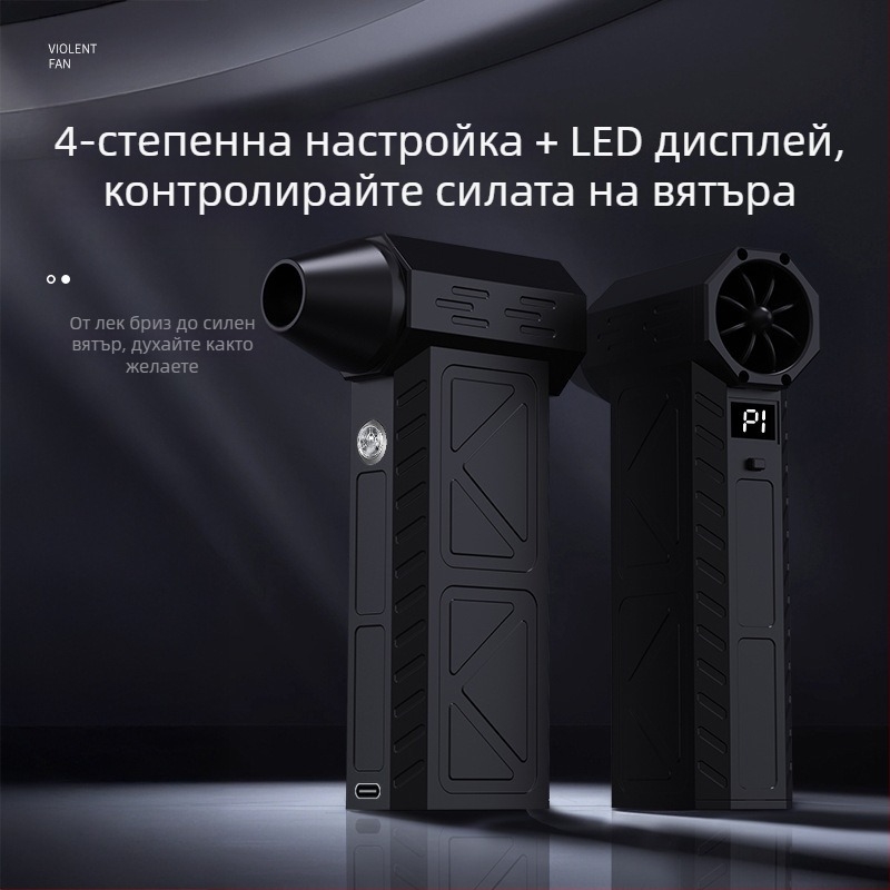 Ново ръчно турбинно вентилаторче за къмпинг на открито, мини, високоскоростен безчетков мотор