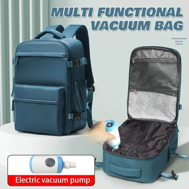 Унисекс раница за лаптоп с вакуумно компресиране, бизнес пътуване, обем 36–55 л, Oxford плат, водоустойчива, за лаптоп до 16 инча