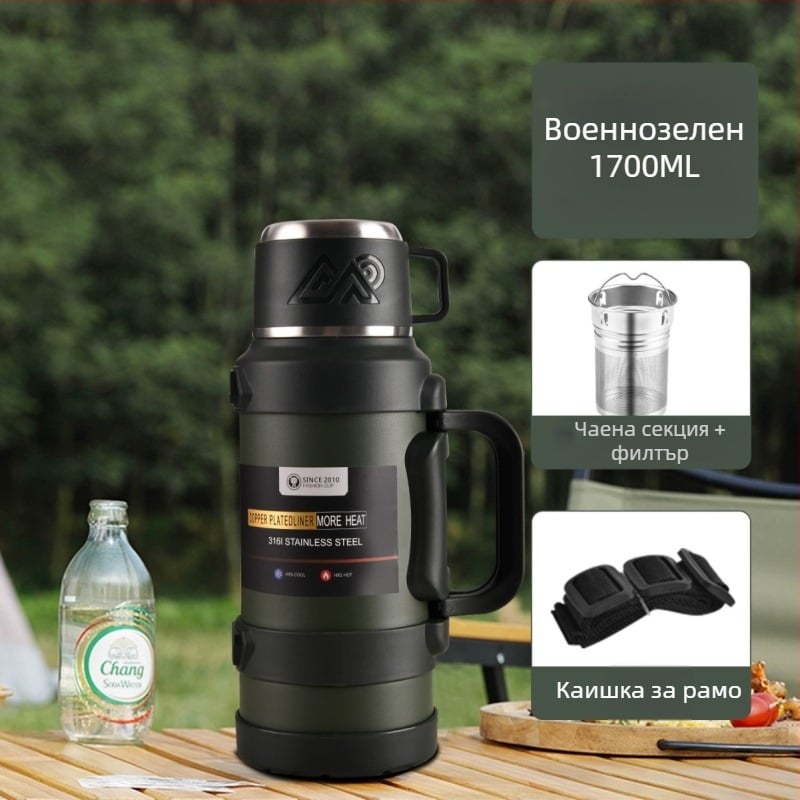 Термос бутилка за открито – 304 неръждаема стомана, 12–24 ч изолация, марка Aowu, лансиране есен-зима 2025