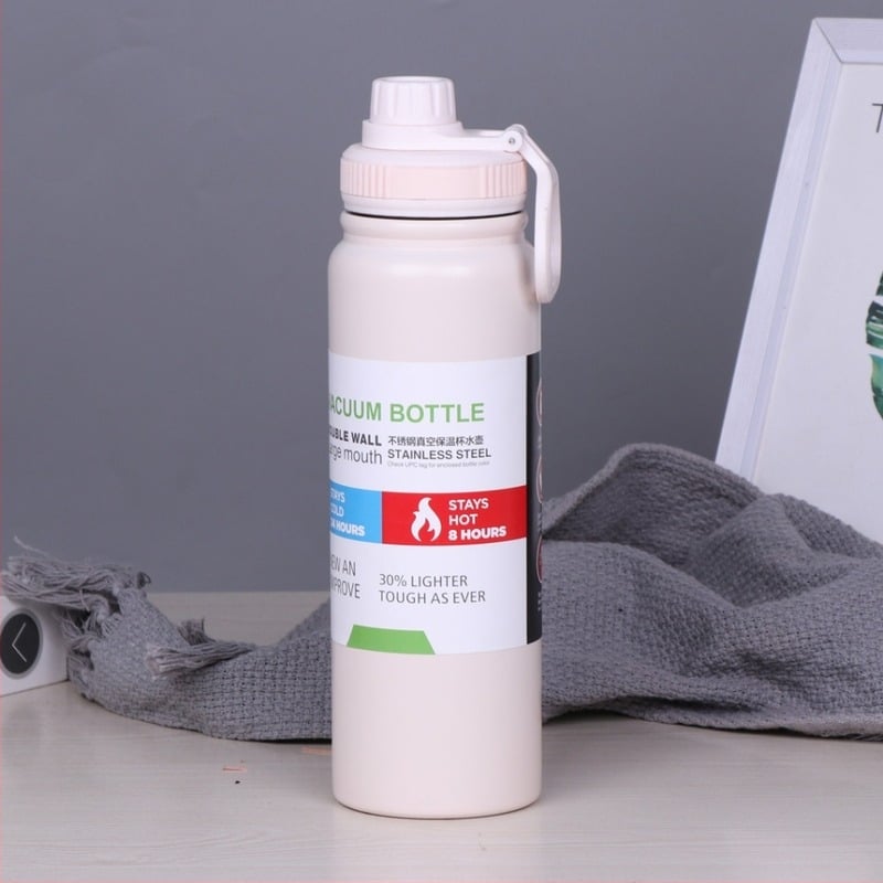 Термо чаша с изолация от 304 неръждаема стомана – двуслойна, поддържа топло 12–24 ч, преносима за автомобил, колоездене и походи, лазерно гравиране по поръчка