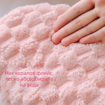 Шапка за сушене на коса с облачен принт абсорбираща и удебелена корал-флийс материя 2025 нов модел златна костенурка флийс шапка за сушене на коса