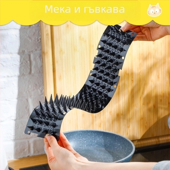 Външни анти птичи шипове и мат против драскане от котки за врати и балкони, черна дълга шипована лента за външна употреба