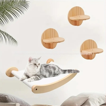 Котешки хамак, котешка катерушка, котешко гнездо, висяща платформа за слънчево излагане, дъска за драскане, котешка играчка, нехлъзгаща се платформа за скачане
