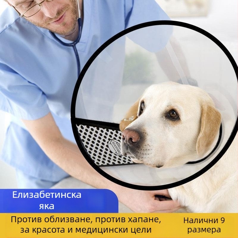 Голям шлем за глава на кучета за предотвратяване на ближене и хранене, протектор за шията, алтернатива на Елизабетския конус