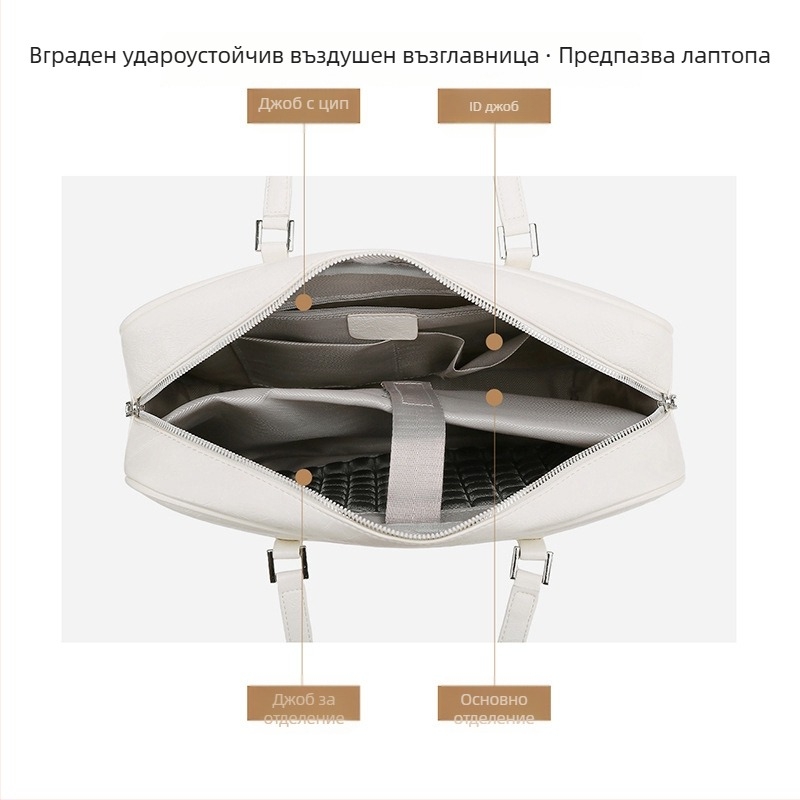 Унисекс чанта за лаптоп, 16-инчова, стилна през рамо, водоустойчива и удароустойчива, голям капацитет