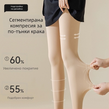 Женски колготки с нюд ефект за есен-зима, подплътени и топли, оформят силуета и визуално правят краката по-тънки
