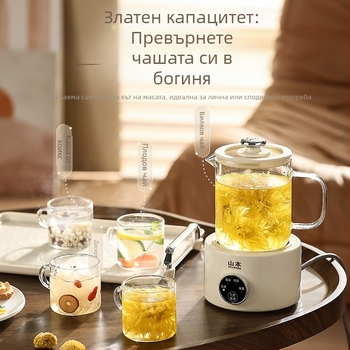 Офисна здравословна тенджера и чаша за чай, стъклена кана за цветен чай, антиизсушаване, разделяне чай–вода и контрол на температурата
