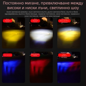 LED фар за мотоциклет с проекторна леща, универсален външен обектив, прожектор, силна светлина за далечен и близък обхват