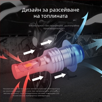 LED фар за мотоциклет, висока яркост, H4/BA20D/P15D, двуцветен жълто-бял