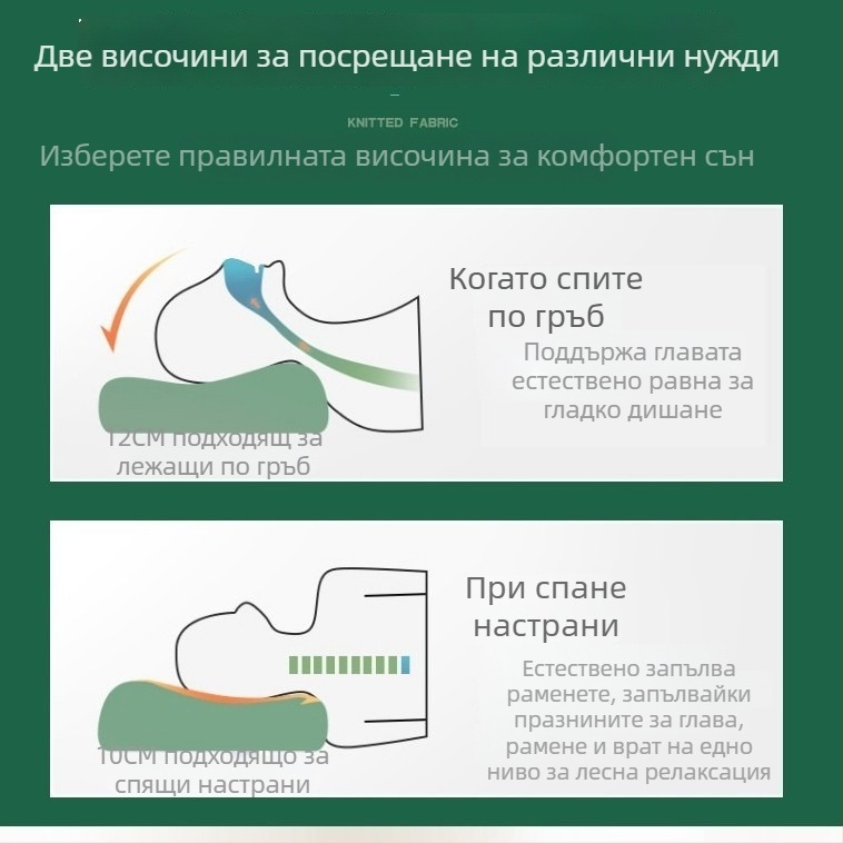 Природна латексова възглавница с масажни частици за грижа за шийния стълб