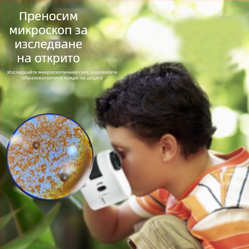 Chuda 100x мини микроскоп за деца – научно изследване с LED светлина и детектор за банкноти