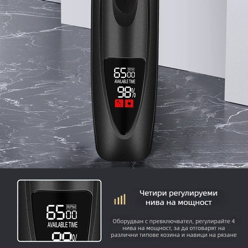 Chaoer LCD подстригвач за домашни любимци, за кучета и котки, 4 нива на мощност с дисплей