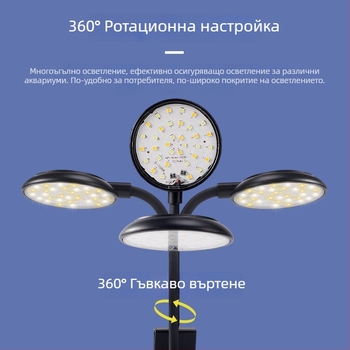 LED аквариумна лампа с висока яркост за риби и водни растения, допълнително осветление, USB зареждане, водоустойчива амбиентна светлина за аквариум
