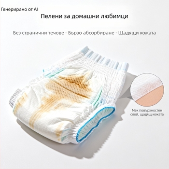 Cat Face Пелени за кучета, XL размер, пакет от 10 бр., карикатурен стил, хигиенични панталони за домашни любимци, материал: пухкава целулоза/полимер