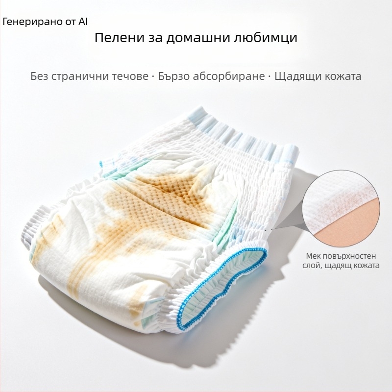 Cat Face Пелени за кучета, XL размер, пакет от 10 бр., карикатурен стил, хигиенични панталони за домашни любимци, материал: пухкава целулоза/полимер