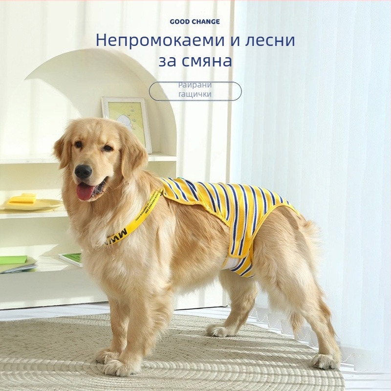 Менструални панталони за големи кучета – за женски кучета (лабрадор и златен ретривър)