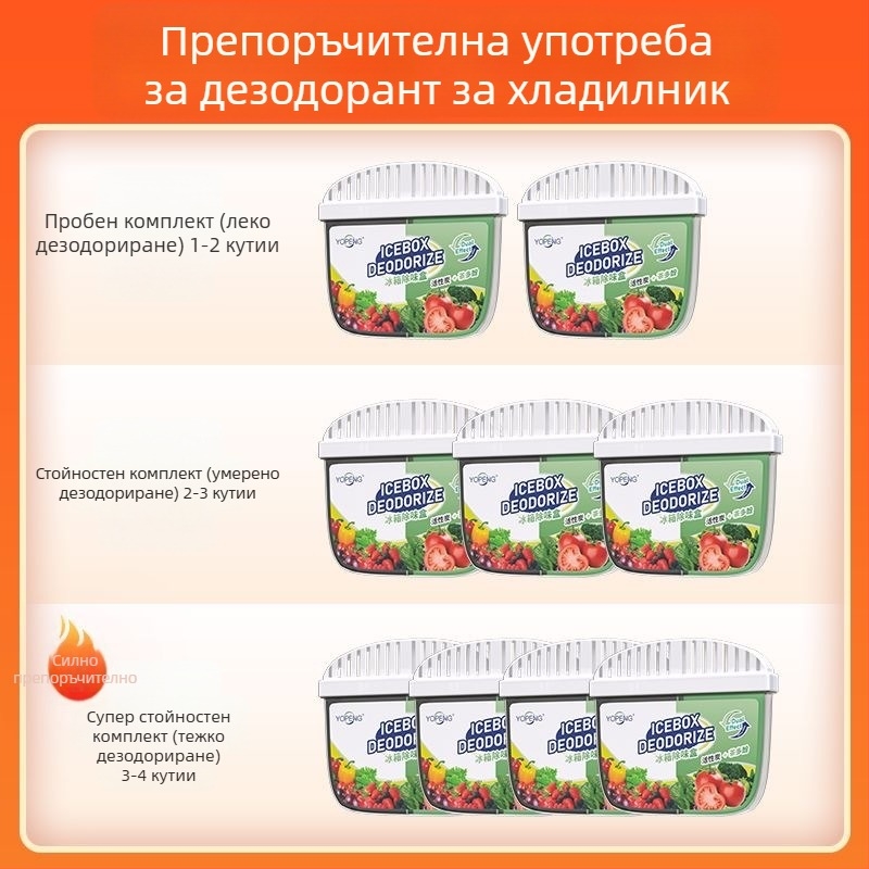 Yopeng Кутия за дезодориране на хладилник с активен въглен и чайни полифеноли, двуцветна