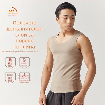 Мъжка термо жилетка с V-образно деколте, подплатена флисом, двойно начесана материя за студено време