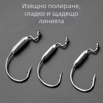 7316 Crank Hook с оловна глава за примамки, против закачане към дъното, Texas риг за сладководен и морски риболов