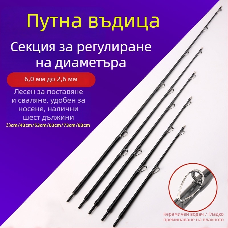 Рафтова риболовна пръчка: секции за удължение с променливDiameter, DIY щепселен сегмент, ръкохватка и средна част