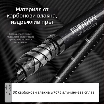 Карбонова треккинг палка с три секции, ултралека, за планински походи, унисекс