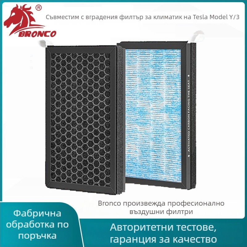 Филтър за автомобилен климатик за Tesla Model 3/Y с HEPA активен въглен за премахване на миризми – композитен филтър за кабина