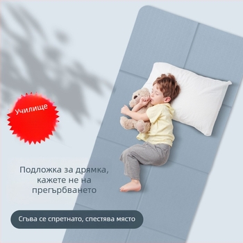 TPE сгъваема йога постелка, антибактериална за деца, удобна удебелена ученическа постелка за дневен сън на пода