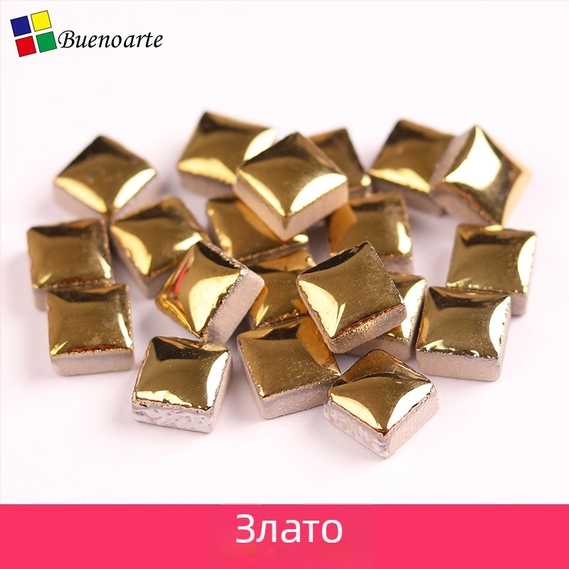 DIY керамични мозайки - 1 см неравни фрагменти, ръчна изработка, глазирани, златни, сребърни и цветни