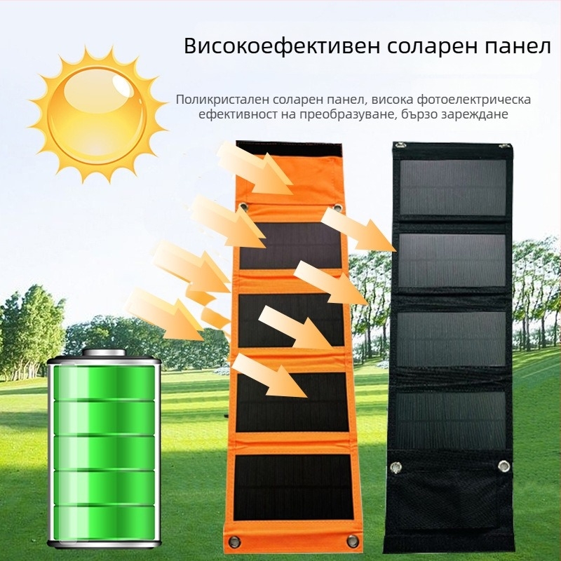 10W преносим сгъваем слънчев панел за USB зареждане, къмпинг