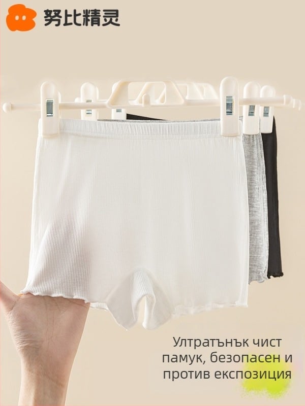 Детски памучни долнища за момичета с вградени шортове за дискретност, 2-в-1, лятна тънка версия