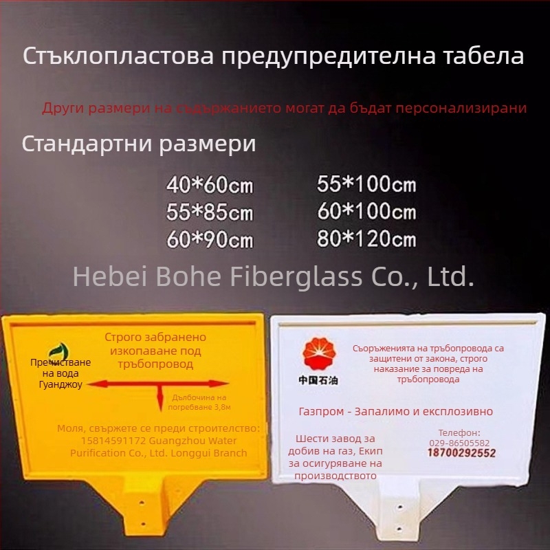 FRP предупреждаваща табела за подземни електрически кабели и газопроводи – Забранен риболов